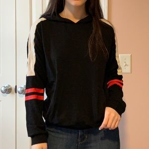 Red and white stripped hoodie